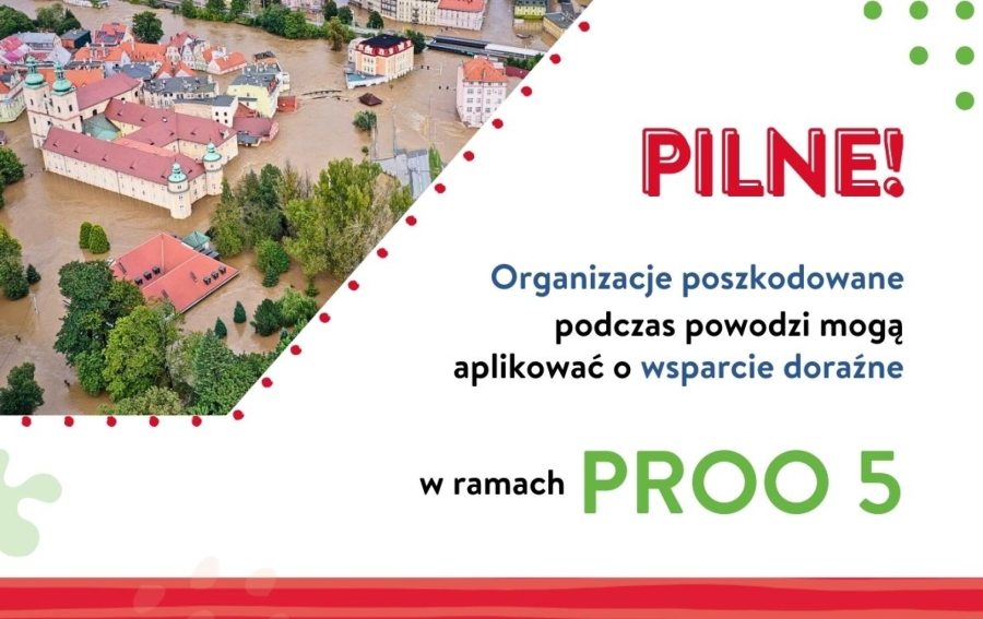 DODATKOWA ŚCIEŻKA FINANSOWANIA NIW-CRSO DLA ORGANIZACJI, KTÓRE UCIERPIAŁY W WYNIKU POWODZI